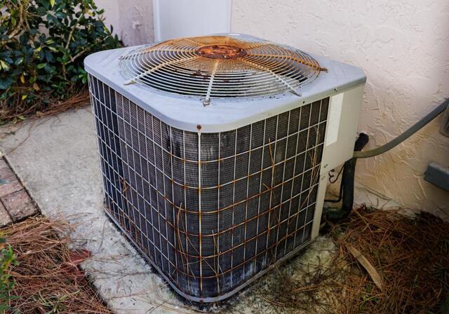 old rusty air conditioner